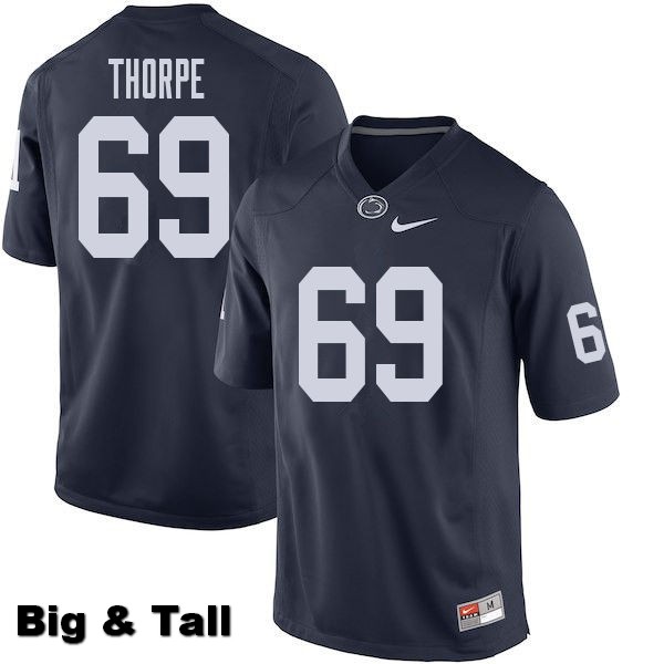 NCAA Nike Men's Penn State Nittany Lions C.J. Thorpe #69 College Football Authentic Big & Tall Navy Stitched Jersey YCO7298UZ